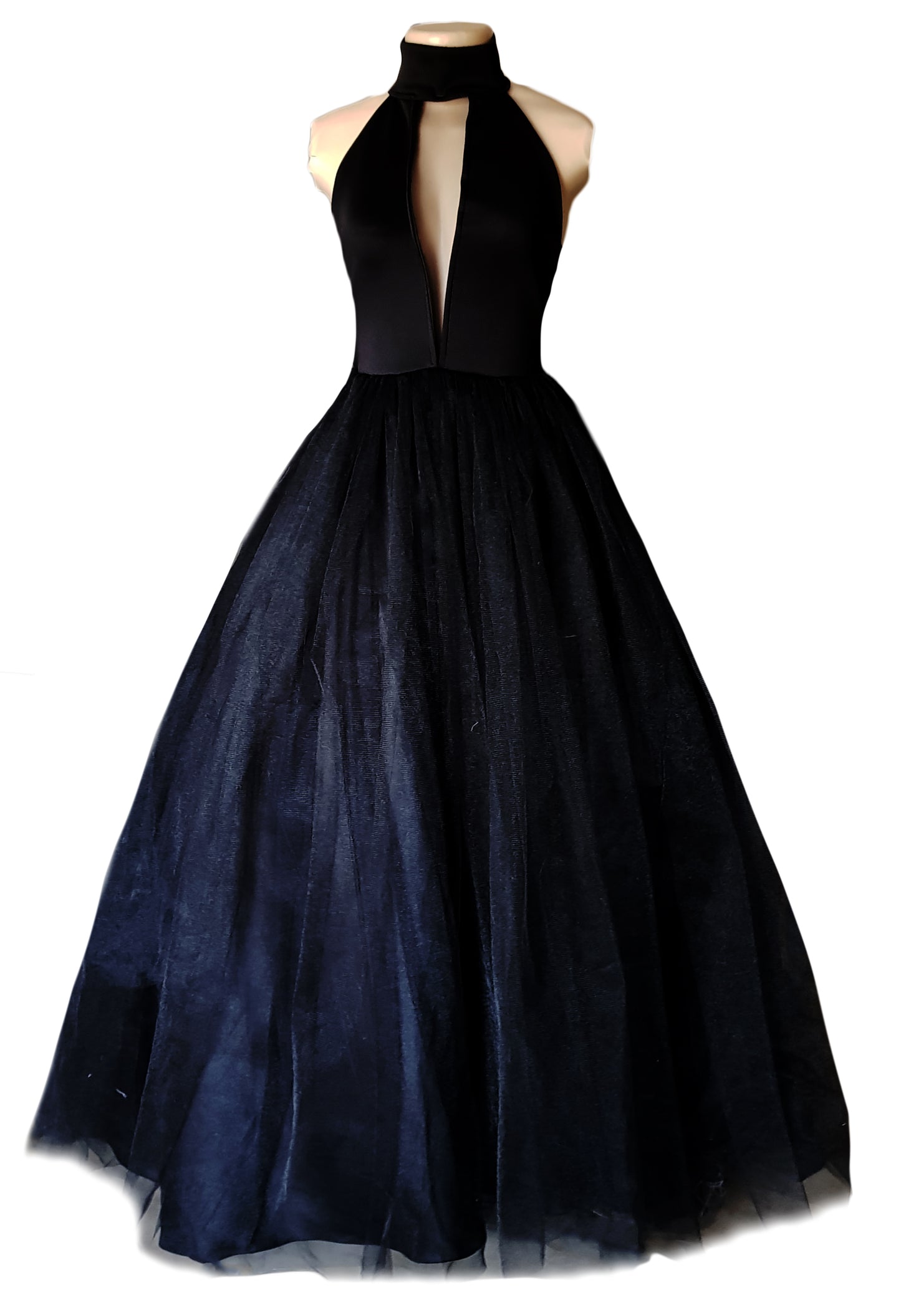 Regal Ballgown with a Dramatic Open Back