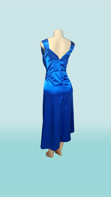Satin Wrap Midi Cocktail Dress