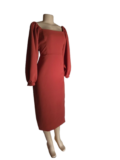 Sienna Square-Neck Midi Dress