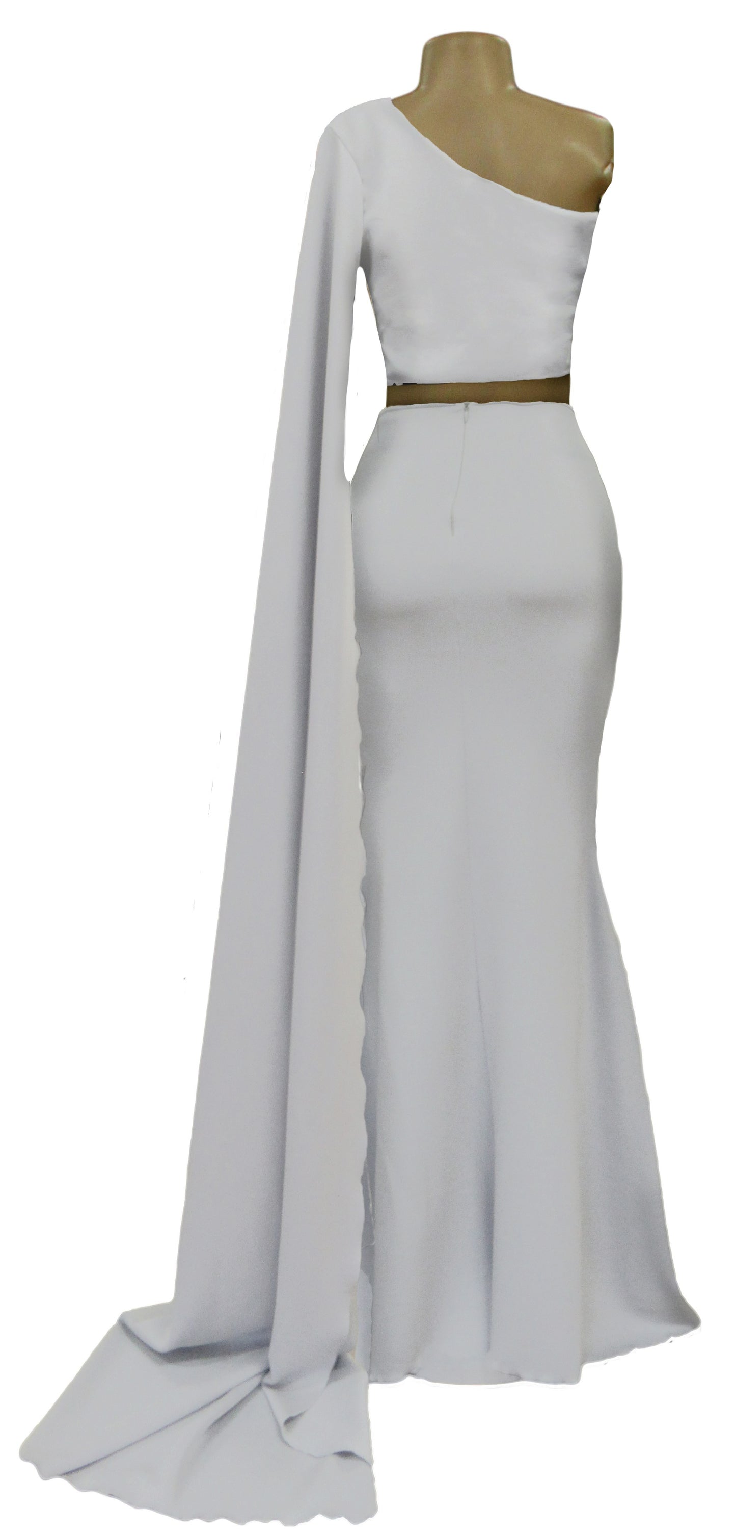 One-Shoulder Two-Piece Mermaid Gown