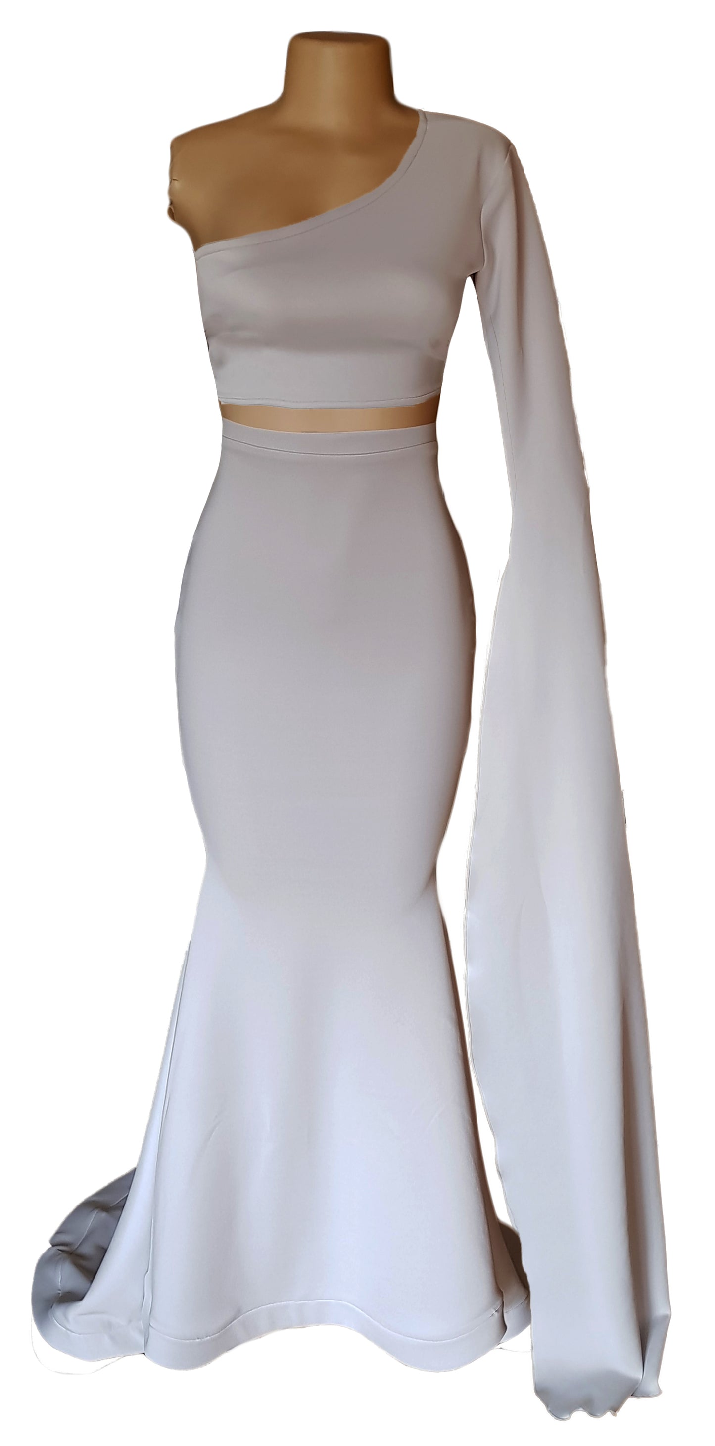 One-Shoulder Two-Piece Mermaid Gown