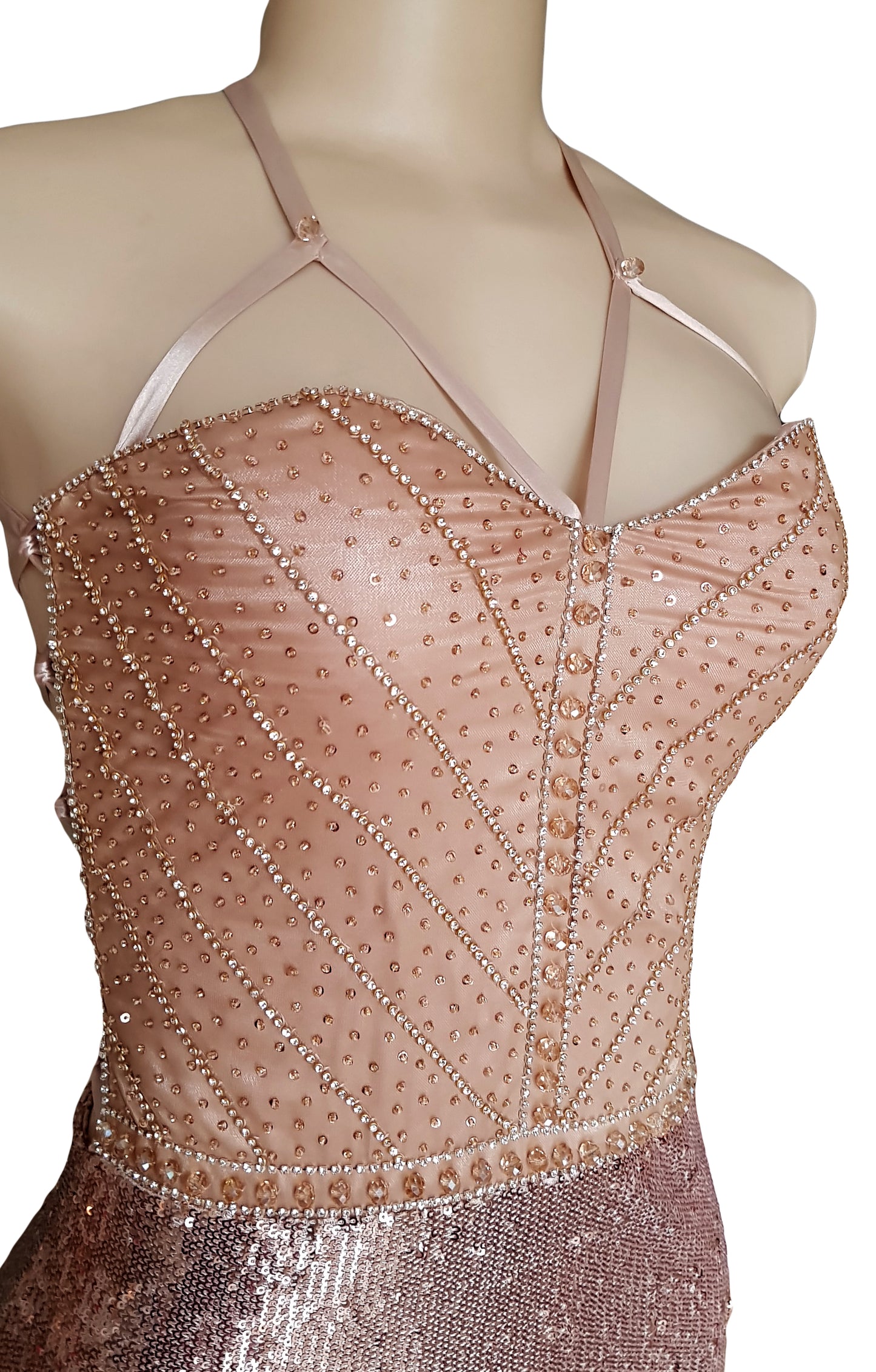 Aurora Sequin Lace-Up Gown