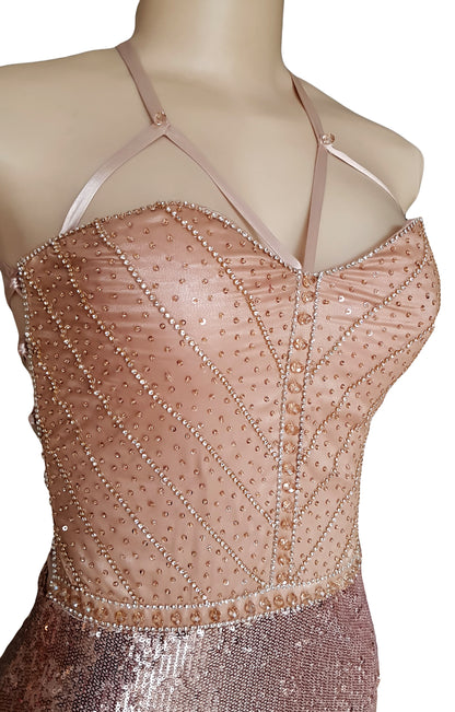 Aurora Sequin Lace-Up Gown