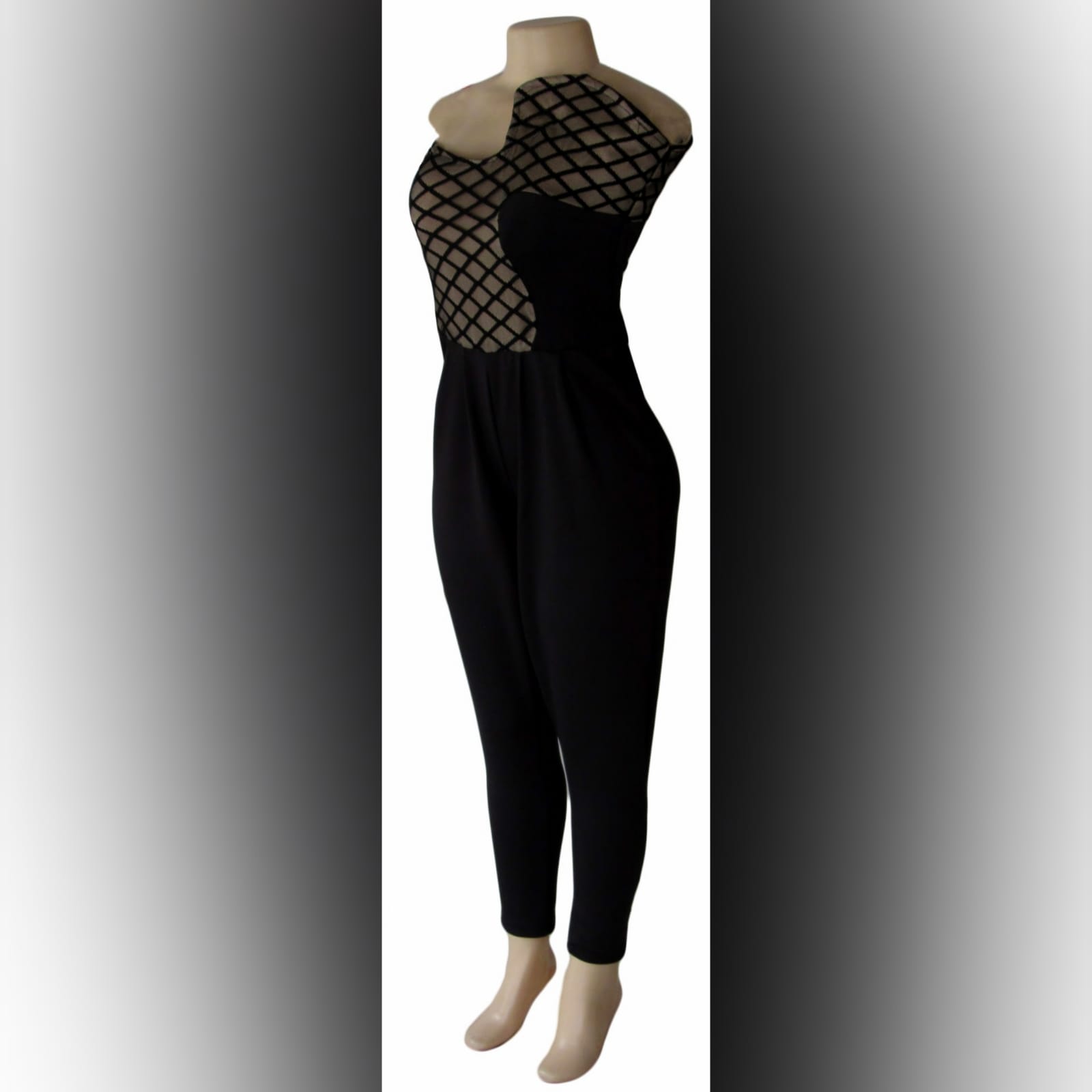 Black Ankle Length Lace Bodice Body Suit - Marisela Veludo - Fashion ...