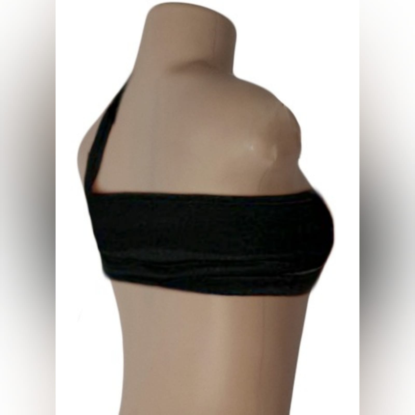 Black boob tube casual top 4 black boobtube casual top with strap detail on tummy and angular strap over the shoulder