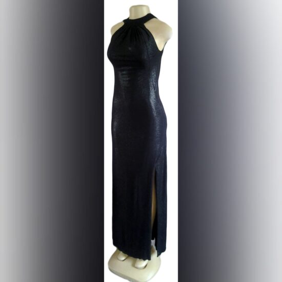 Black Shimmer Fitted Long Evening Dress - Marisela Veludo - Fashion ...
