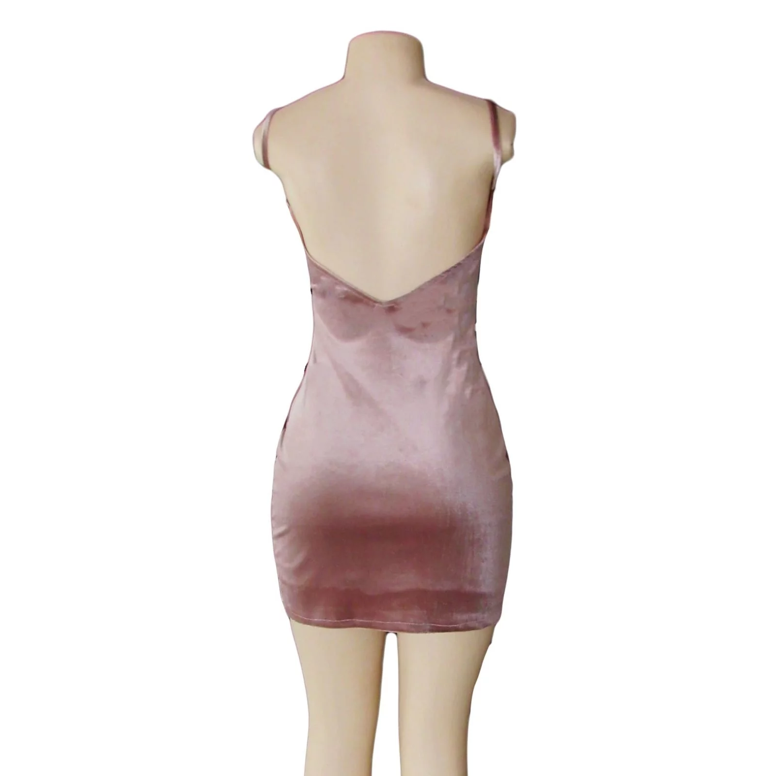 Dusty pink velvet short smart casual dress 5 dusty pink velvet short smart casual dress. With a low open back, little front slit.