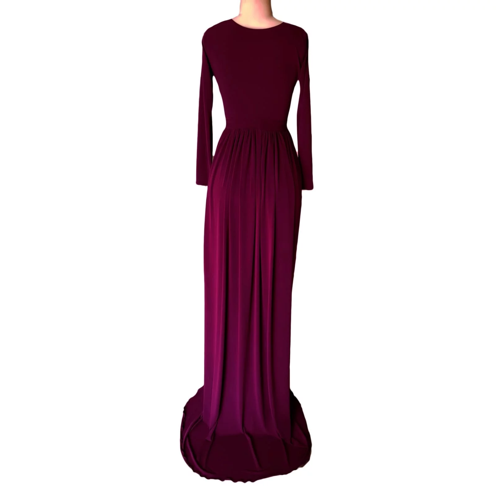 Plum Flowy Plunging Neckline Prom Dress - Marisela Veludo - Fashion Designer