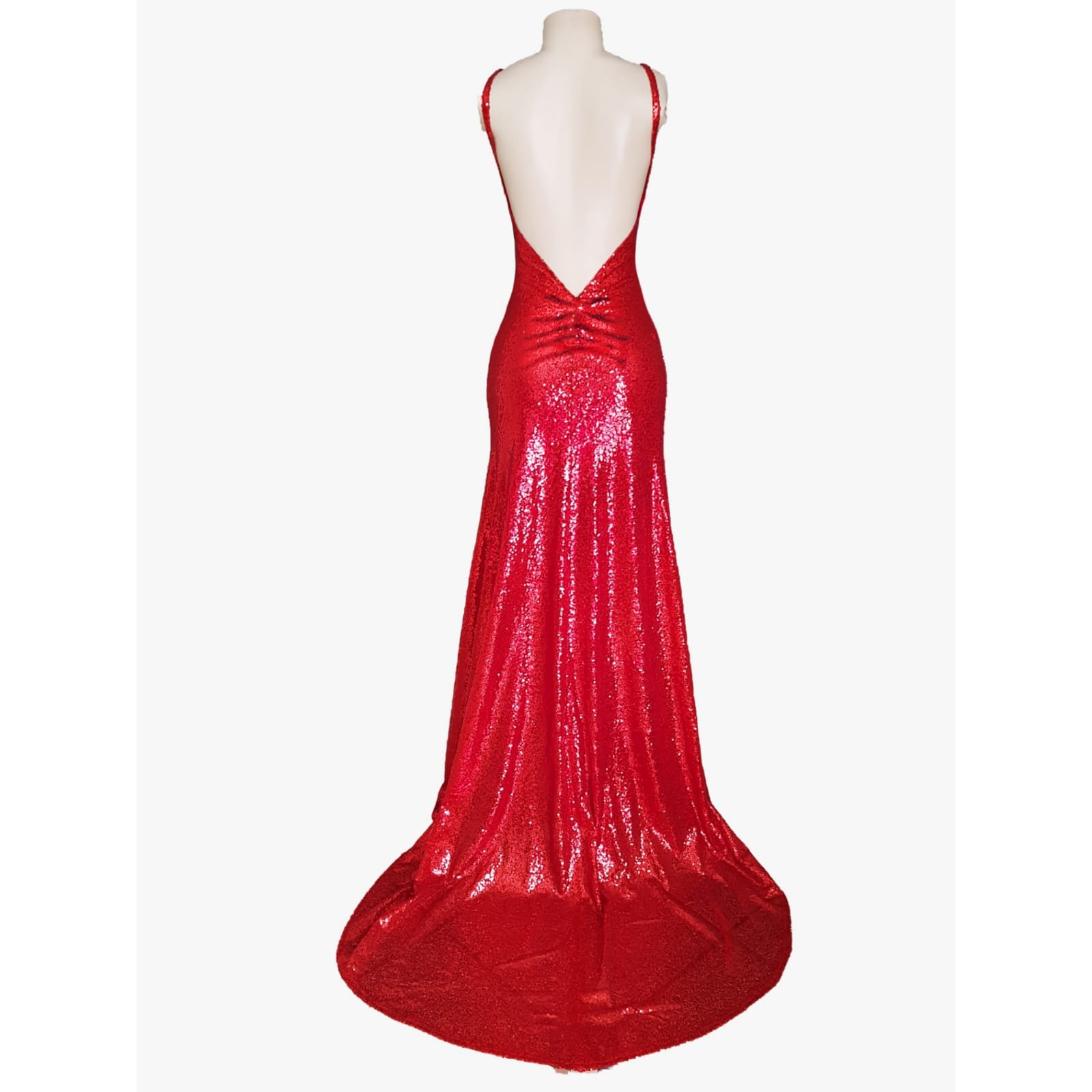 A Long Red Sexy Sequins Evening Dress ...