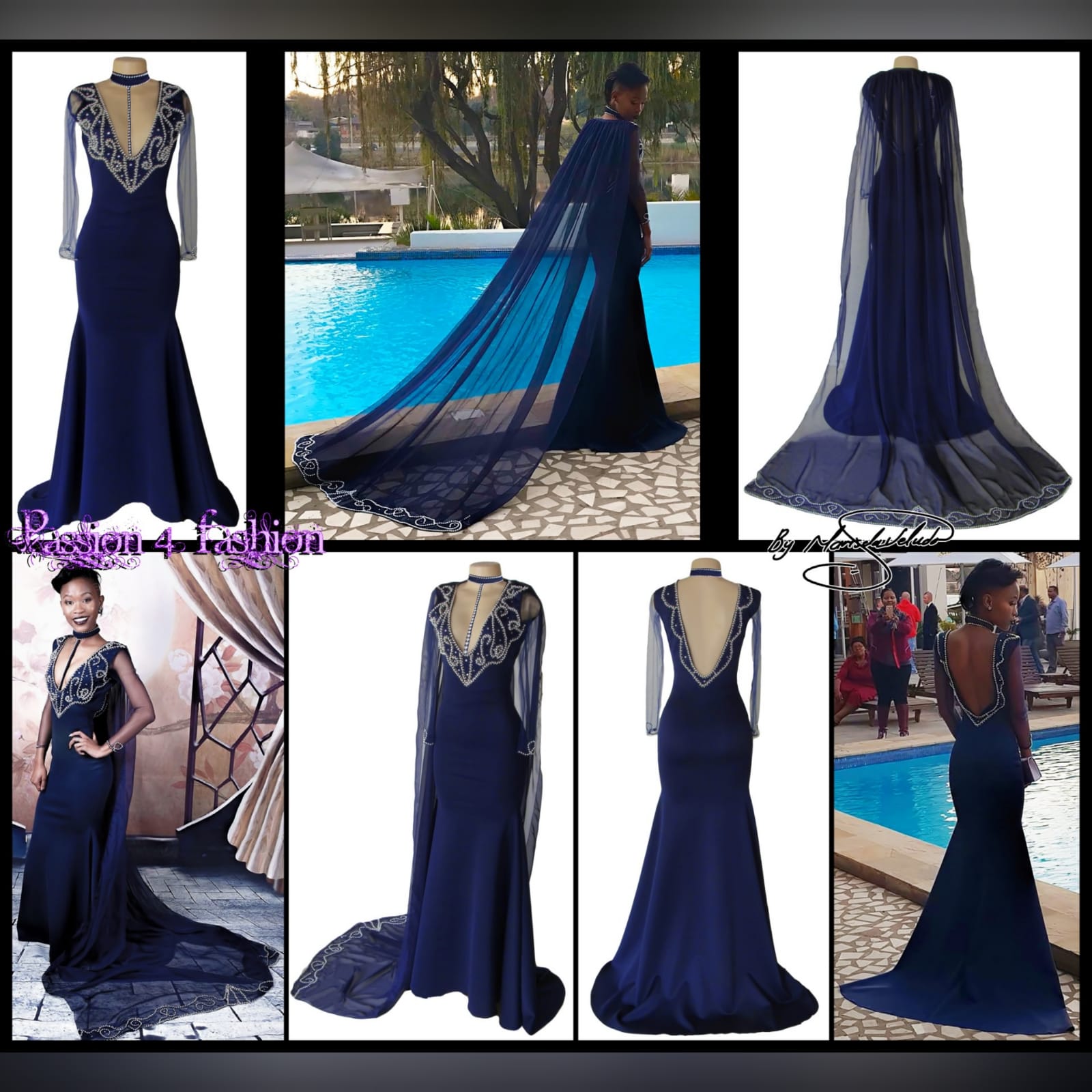 Navy Blue ☀ Silver Prom Dress ...