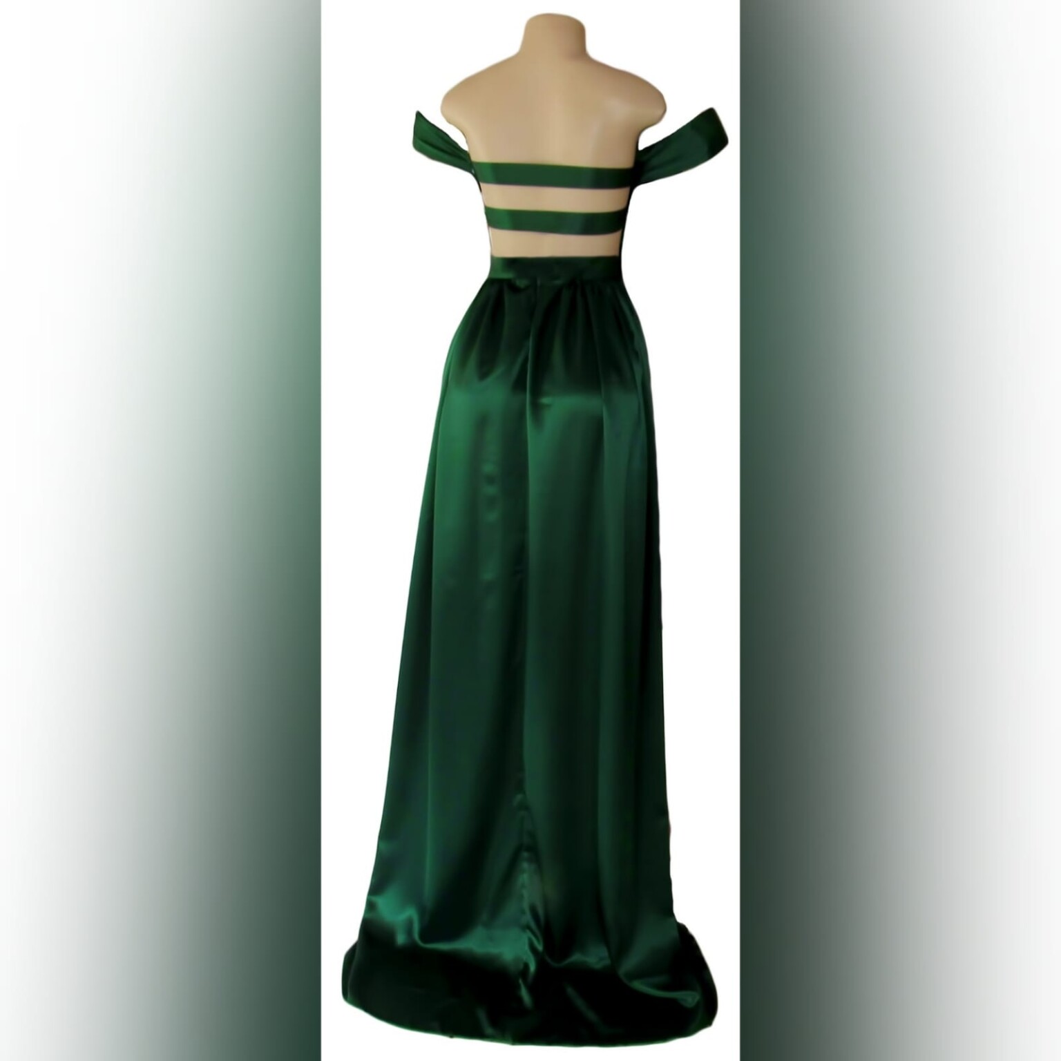 Emerald Green Satin Flowy Formal Dress - Marisela Veludo - Fashion Designer