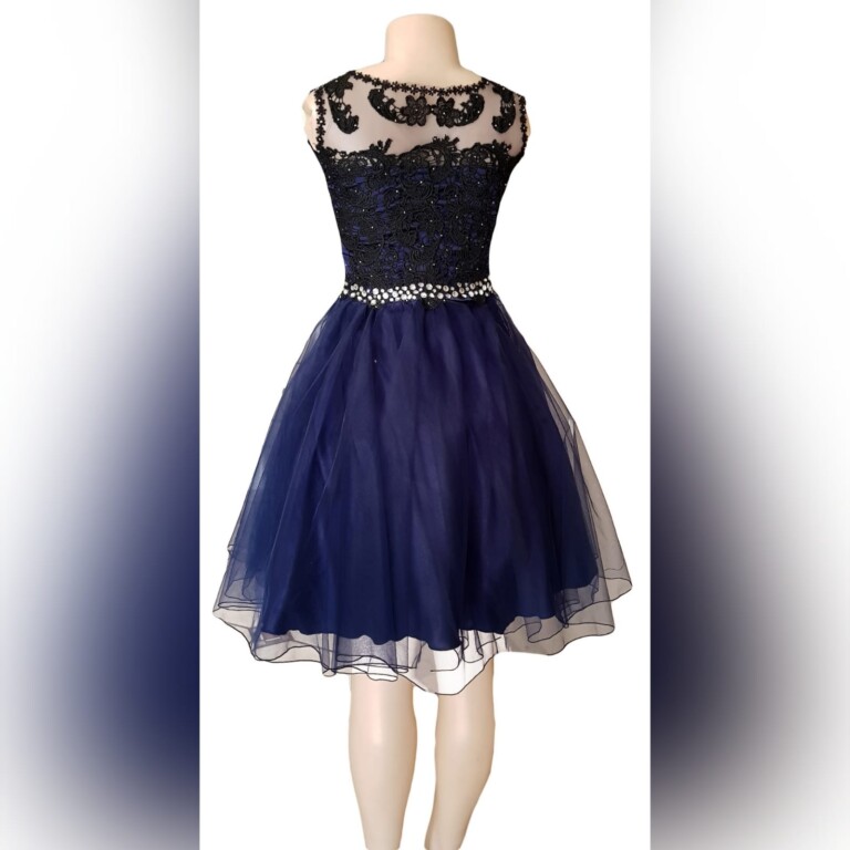 Navy Blue Short Evening Dress - Marisela Veludo - Fashion Designer